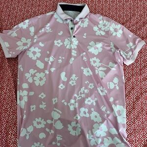 Greyson Pink Polo with White Floral Print